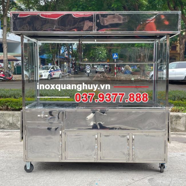 Xe đẩy bán trà trái cây 1m8 Cô Đần